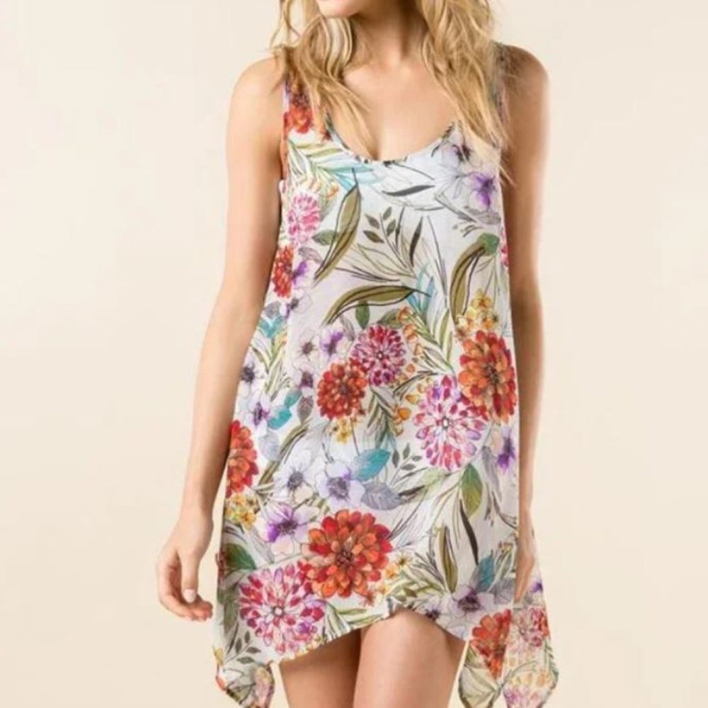 Francesca's Floral Swimsuit Cover-up / Dress S/M